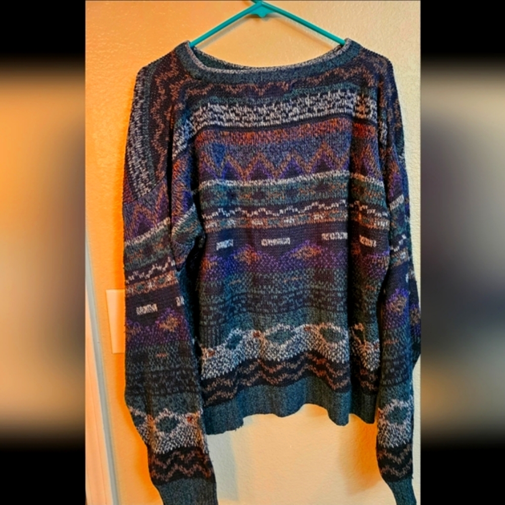 Vintage Oversized Geometric Sweater